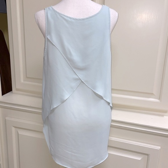 Banana Republic Layer Back Blousy Tank Dusty Teal Mint Green Lightweight Tiers - Picture 4 of 12